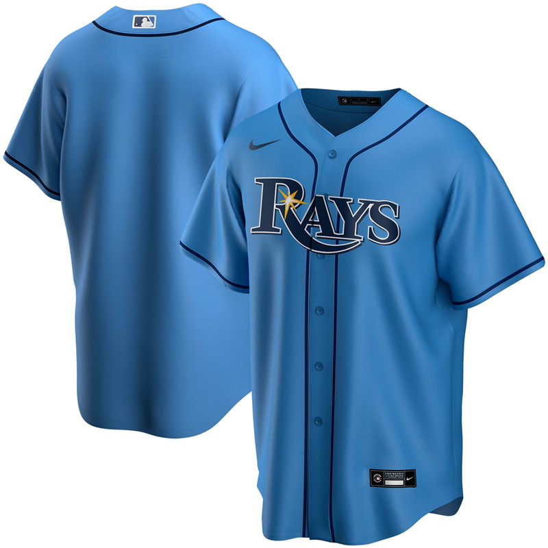 MLB Men Tampa Bay Rays Nike Light Blue Alternate 2020 Replica Team Jersey ->tampa bay rays->MLB Jersey